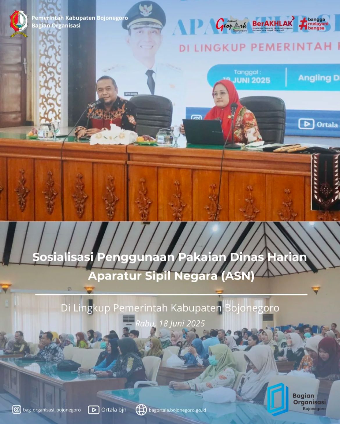 Sosialisasi Penggunaan Pakaian Dinas Harian ASN di Lingkup Pemerintah Kab Bojonegoro