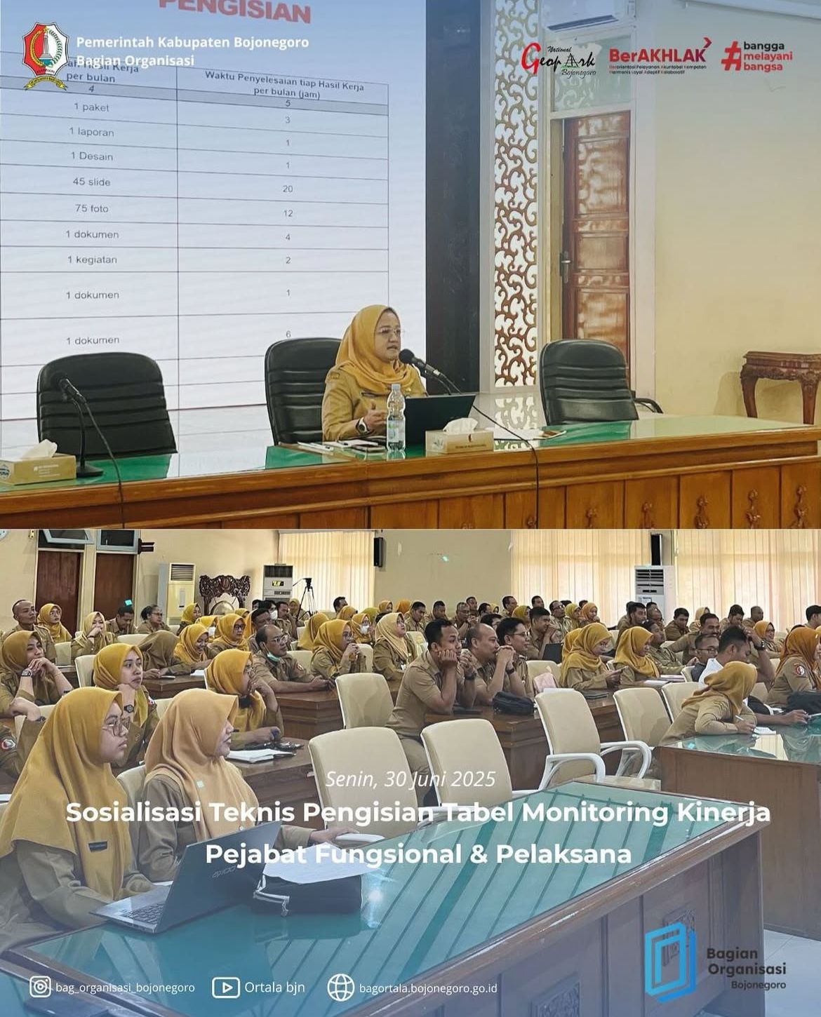 Sosialisasi Teknis Pengisian Tabel Monitoring kinerja Pejabat Fungsional dan Pelaksana
