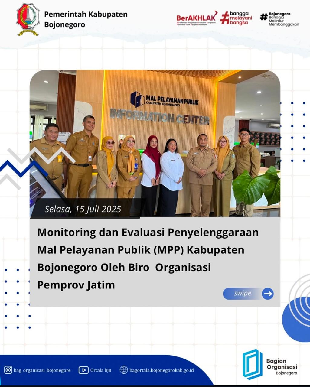 Monev MPP Kabupaten Bojonegoro Oleh Biro Organisasi Pemprov Jatim